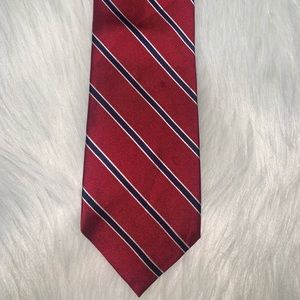 Nautica silk red blue striped tie J